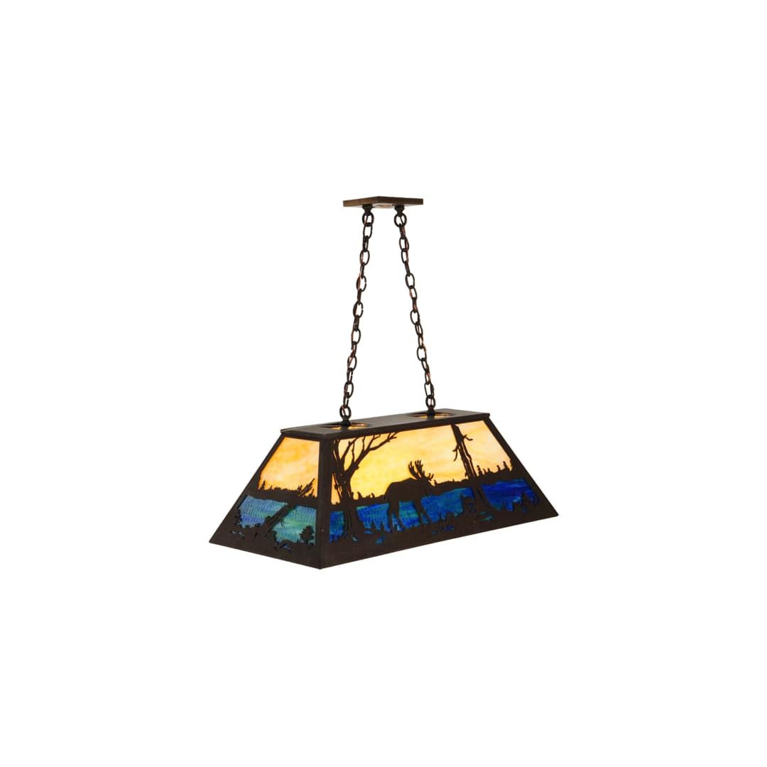 Moose at Lake 6 Light 17" Wide Linear Pendant