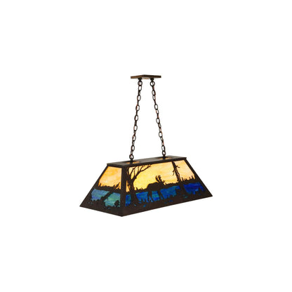 Moose at Lake 6 Light 17" Wide Linear Pendant
