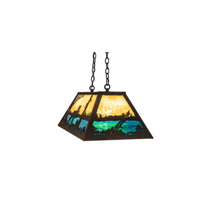 Moose at Lake 6 Light 17" Wide Linear Pendant