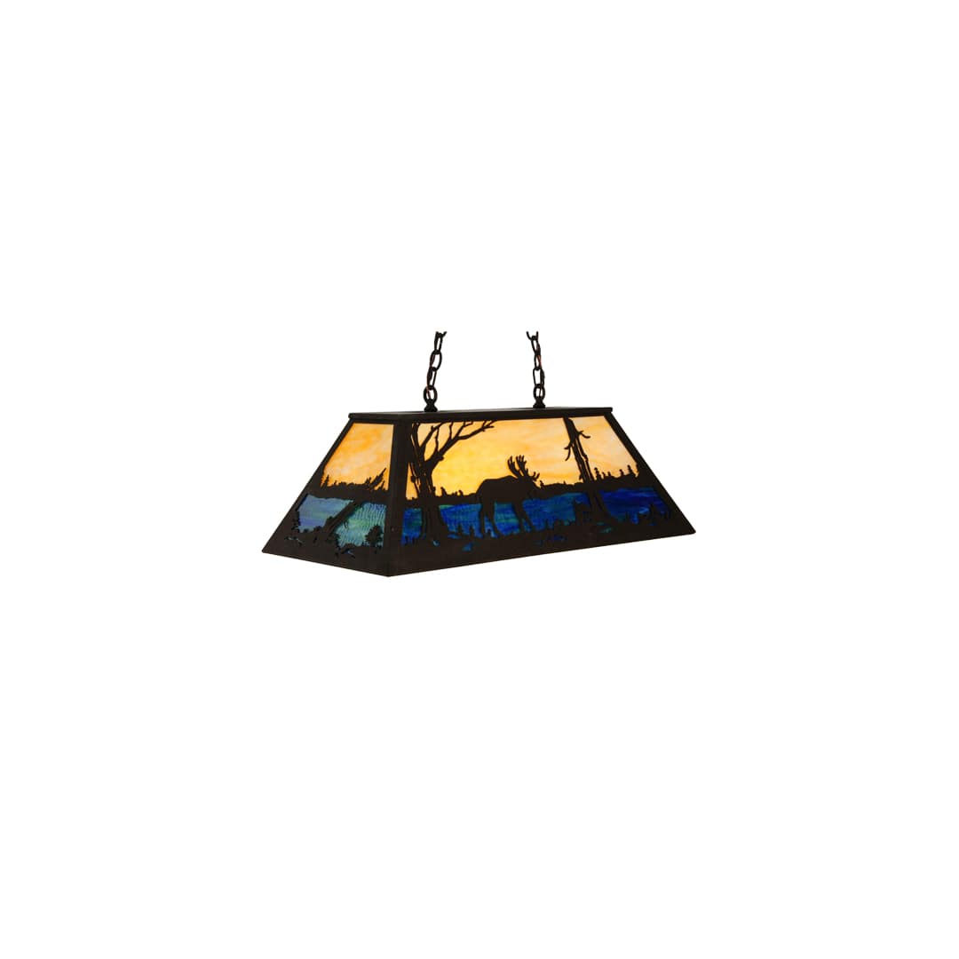 Moose at Lake 6 Light 17" Wide Linear Pendant