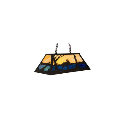 Moose at Lake 6 Light 17" Wide Linear Pendant
