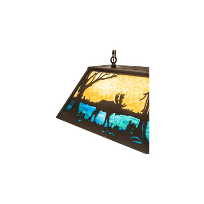 Moose at Lake 6 Light 17" Wide Linear Pendant