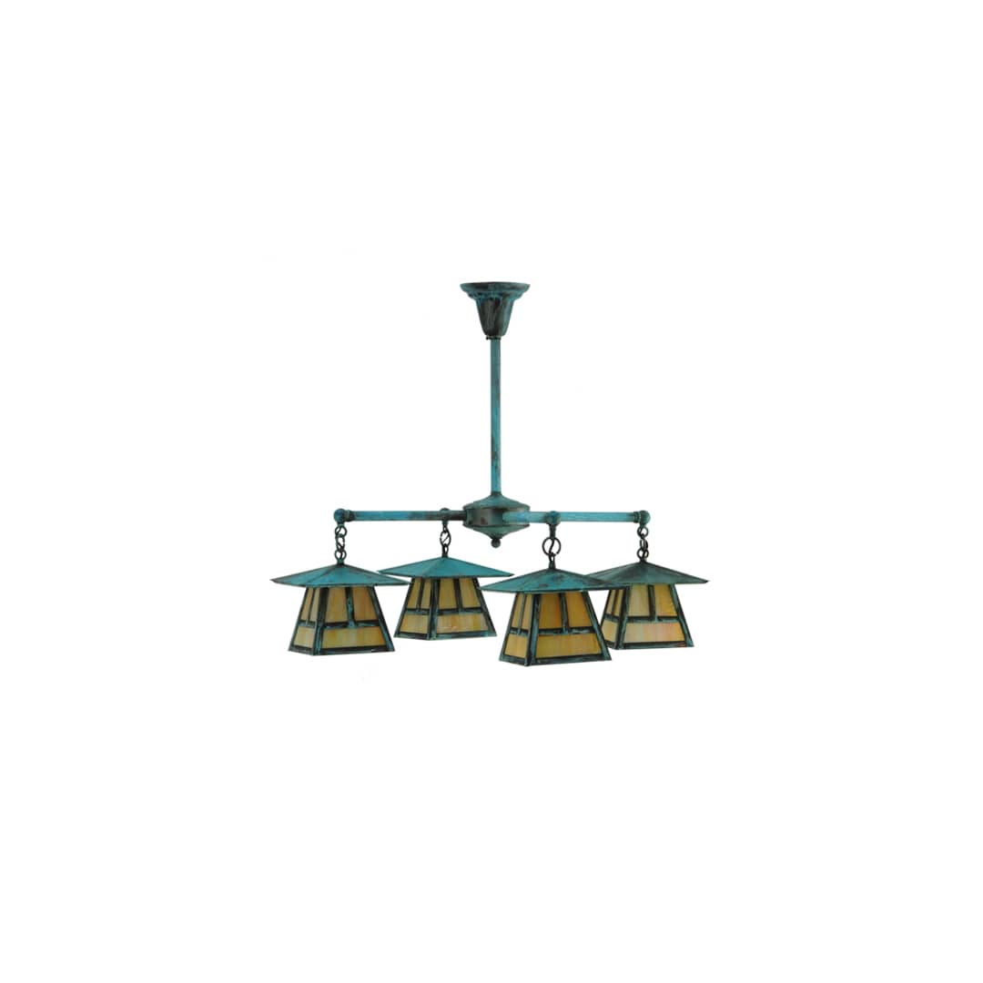Craftsman Signature 4 Light 32" Wide Semi-flush Ceiling Fixture