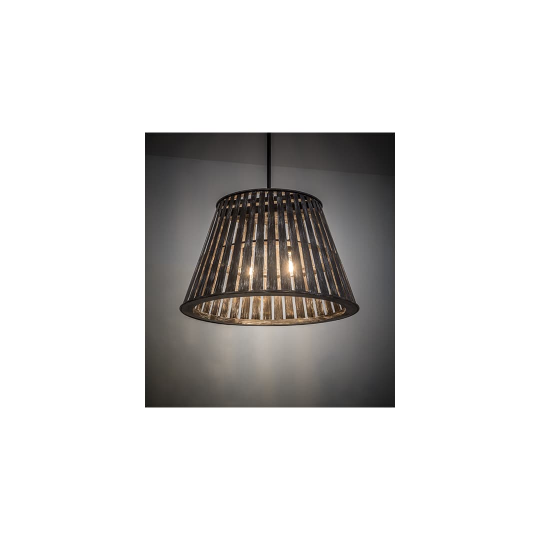 Peach Basket 2 Light 31" Wide Wood Pendant