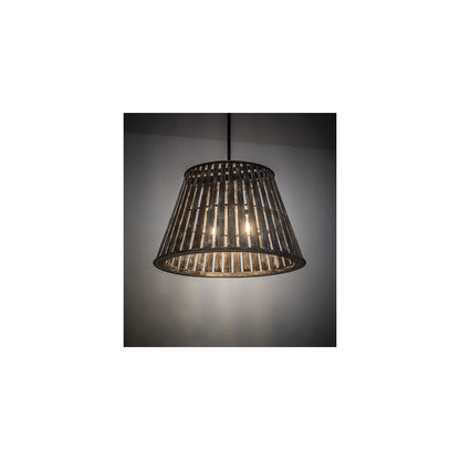 Peach Basket 2 Light 31" Wide Wood Pendant
