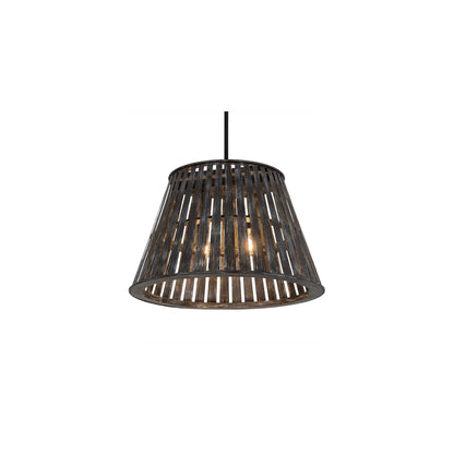 Peach Basket 2 Light 31" Wide Wood Pendant
