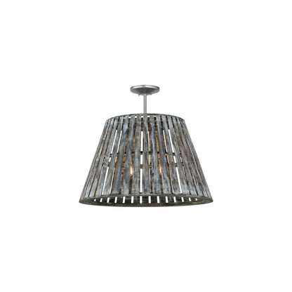 Peach Basket 2 Light 31" Wide Wood Pendant