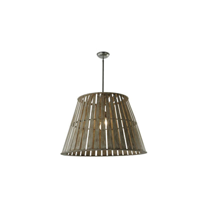 Peach Basket 2 Light 31" Wide Wood Pendant