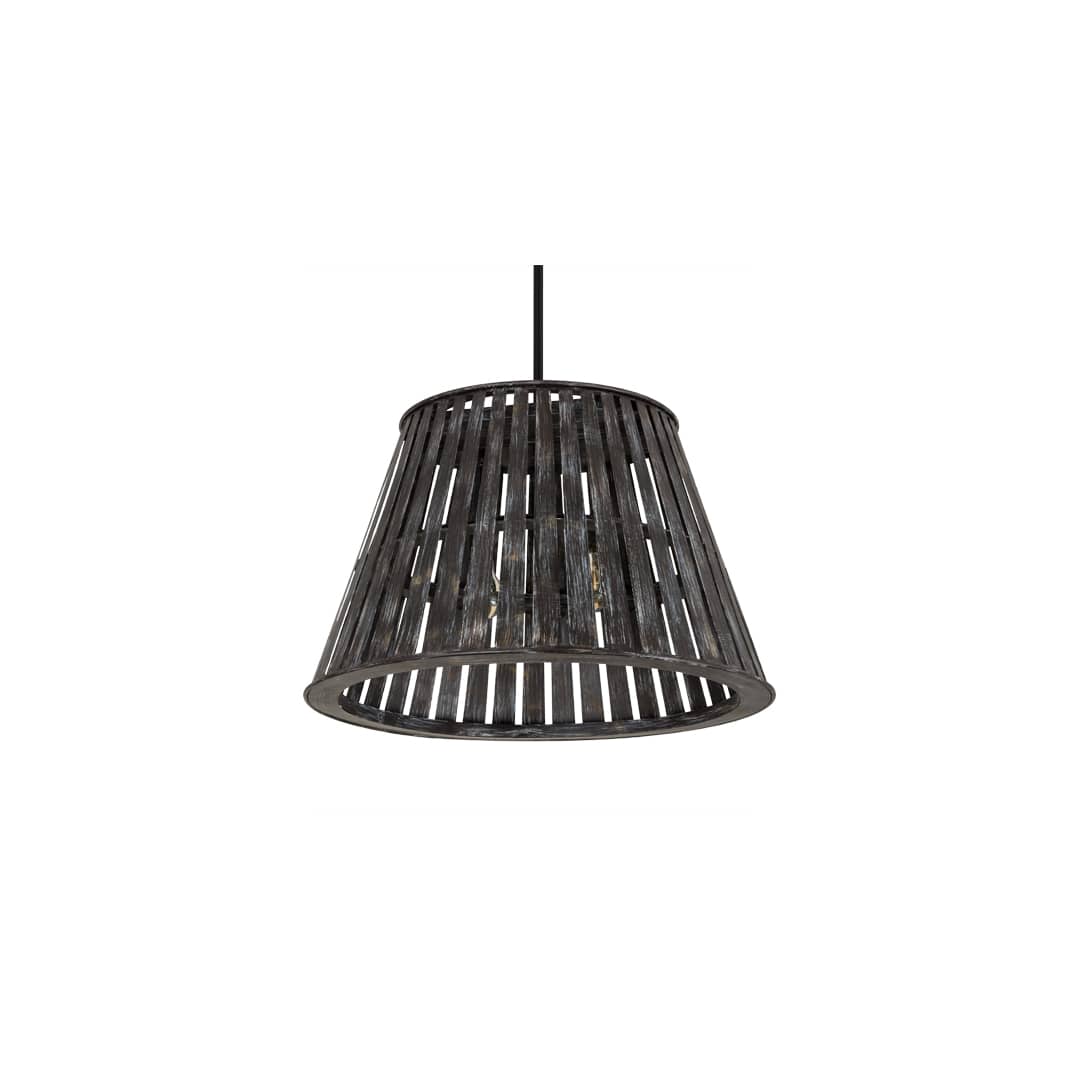 Peach Basket 2 Light 31" Wide Wood Pendant