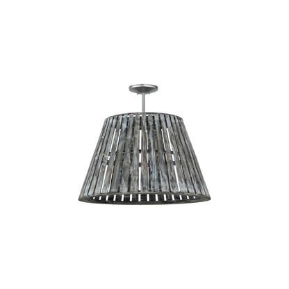 Peach Basket 2 Light 31" Wide Wood Pendant