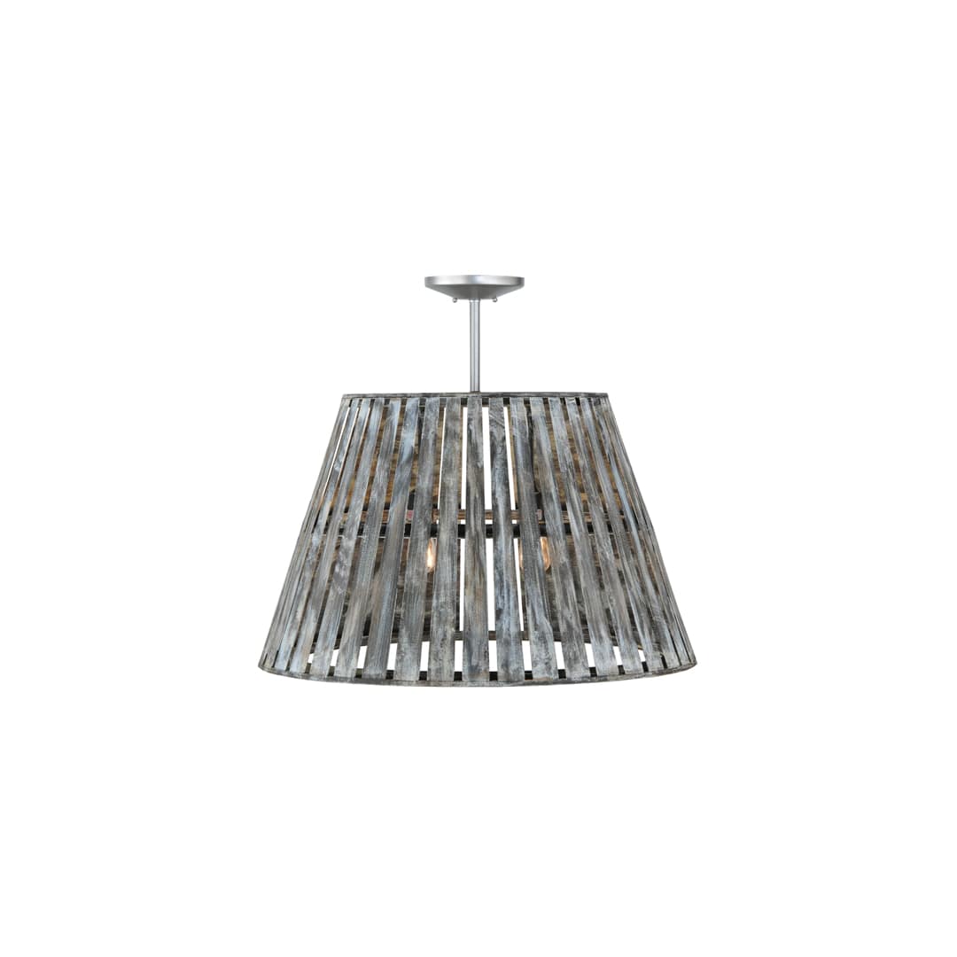 Peach Basket 2 Light 31" Wide Wood Pendant
