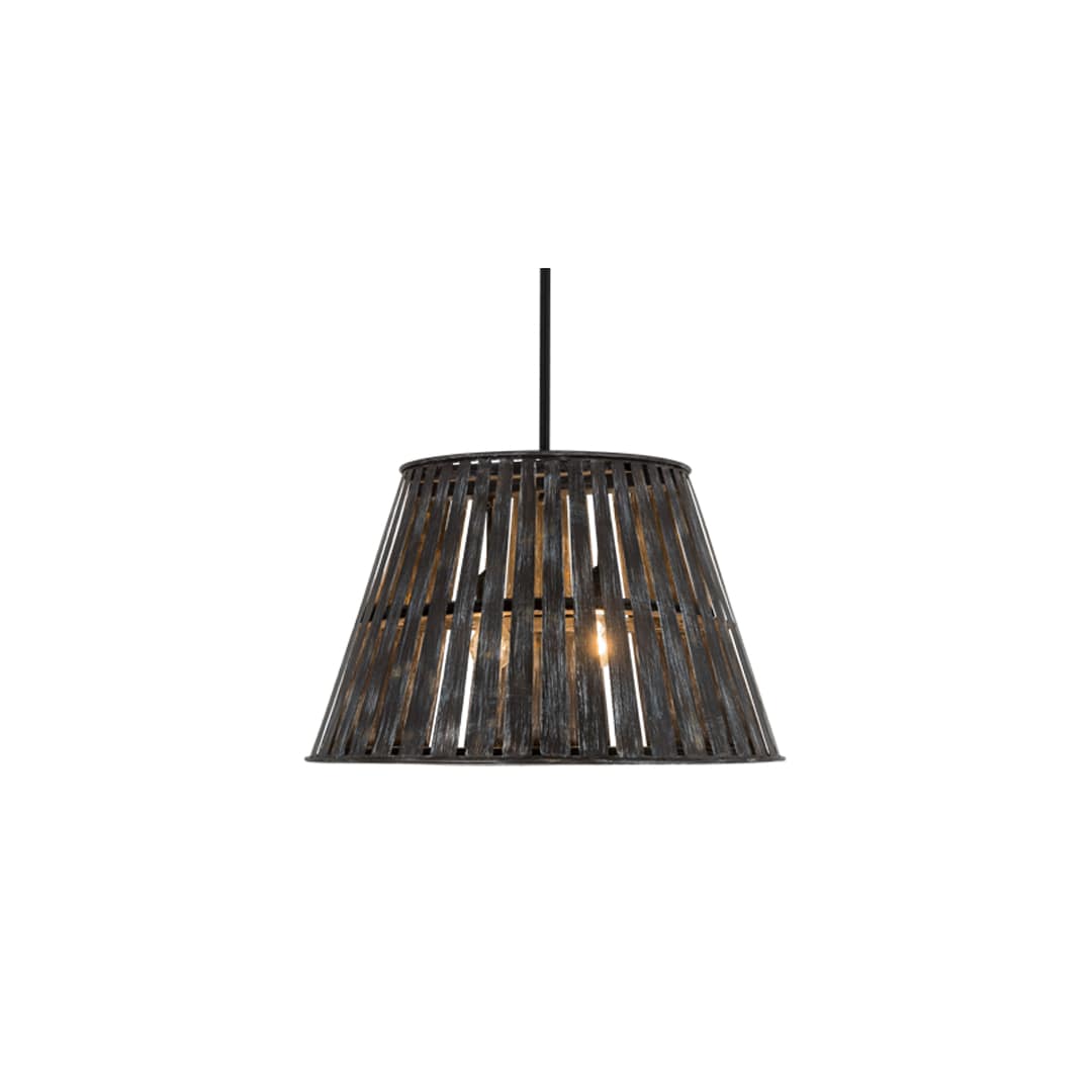 Peach Basket 2 Light 31" Wide Wood Pendant