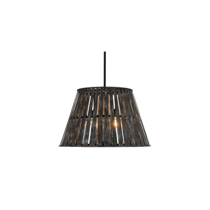 Peach Basket 2 Light 31" Wide Wood Pendant
