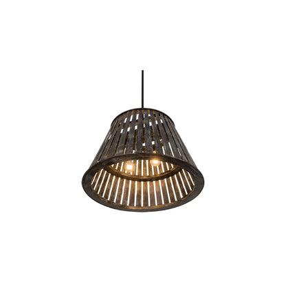 Peach Basket 2 Light 31" Wide Wood Pendant