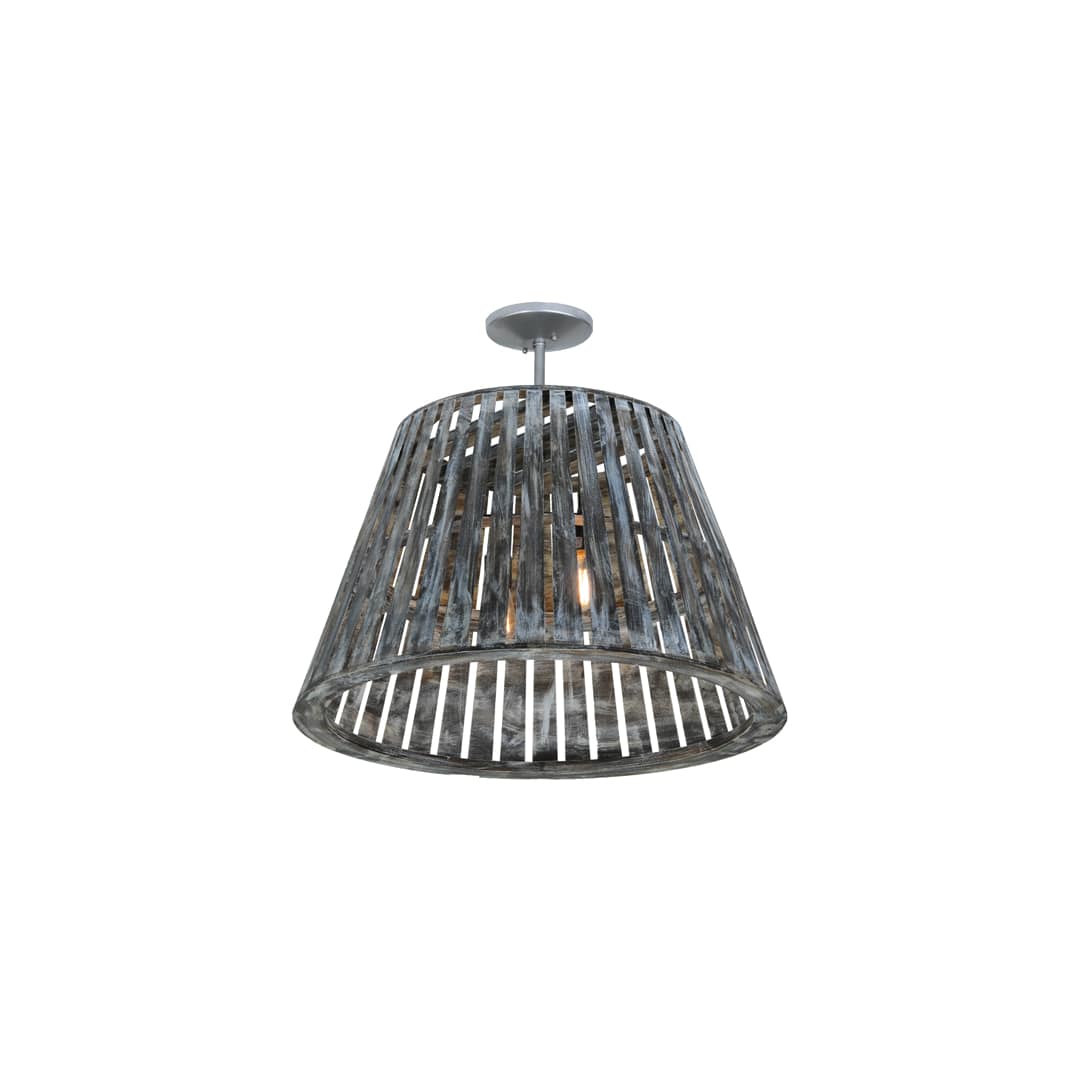 Peach Basket 2 Light 31" Wide Wood Pendant