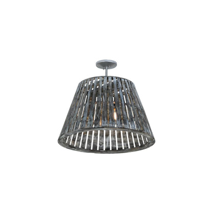 Peach Basket 2 Light 31" Wide Wood Pendant