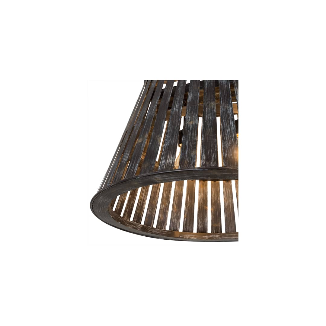 Peach Basket 2 Light 31" Wide Wood Pendant