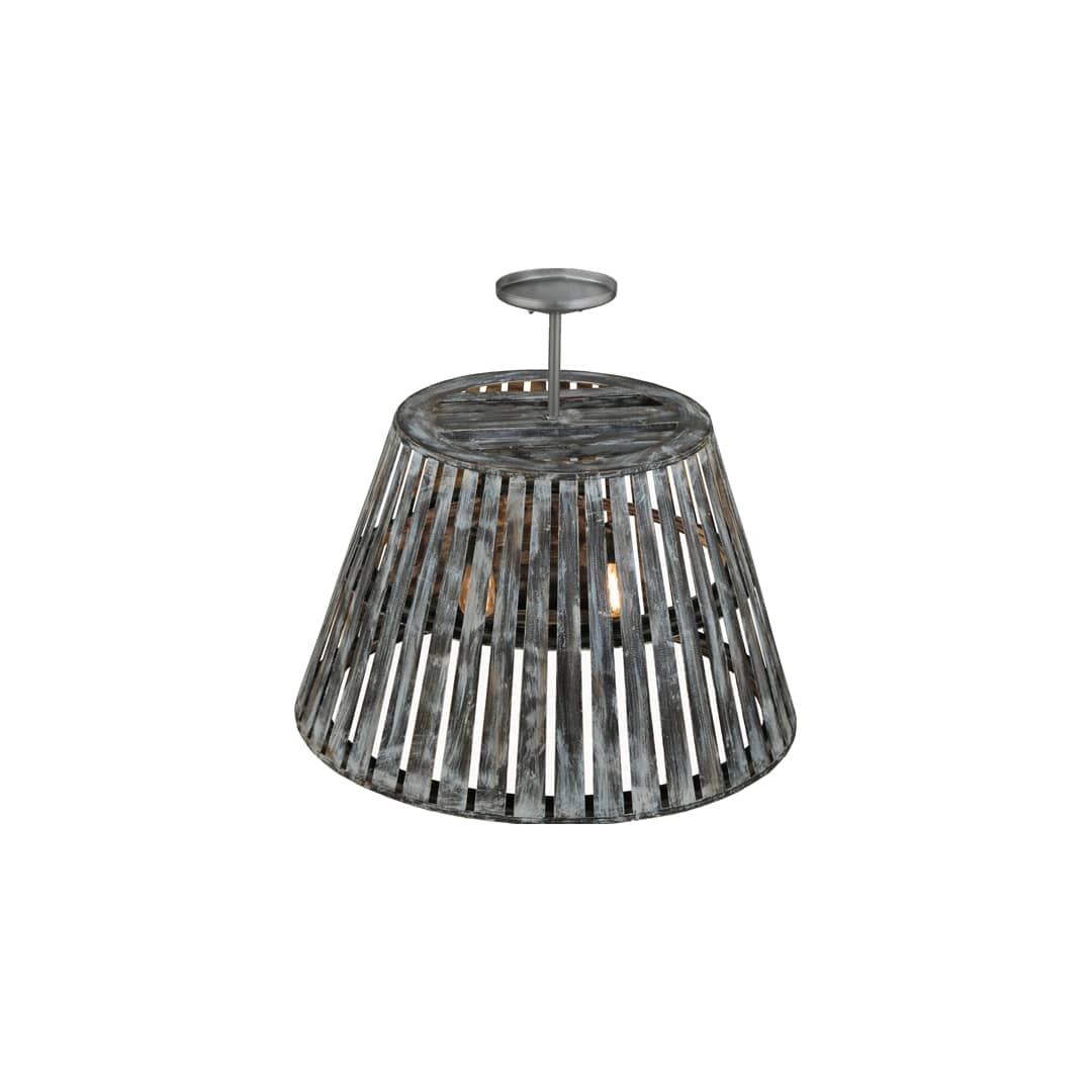 Peach Basket 2 Light 31" Wide Wood Pendant