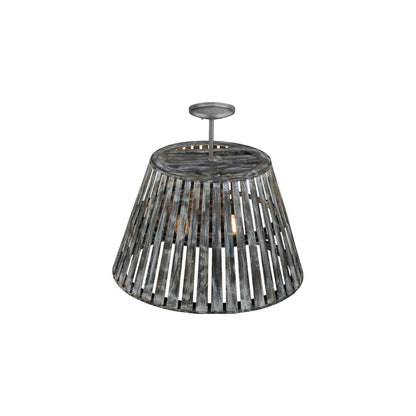 Peach Basket 2 Light 31" Wide Wood Pendant