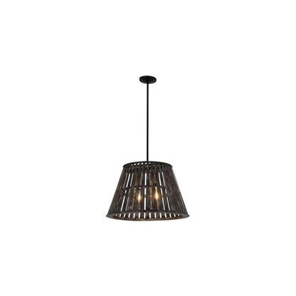 Peach Basket 2 Light 31" Wide Wood Pendant