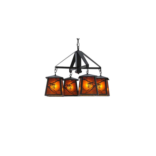 Whispering Pines 4 Light 28" Wide Chandelier