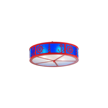 Coastal 4 Light 30" Wide Semi-Flush Drum Ceiling Fixture
