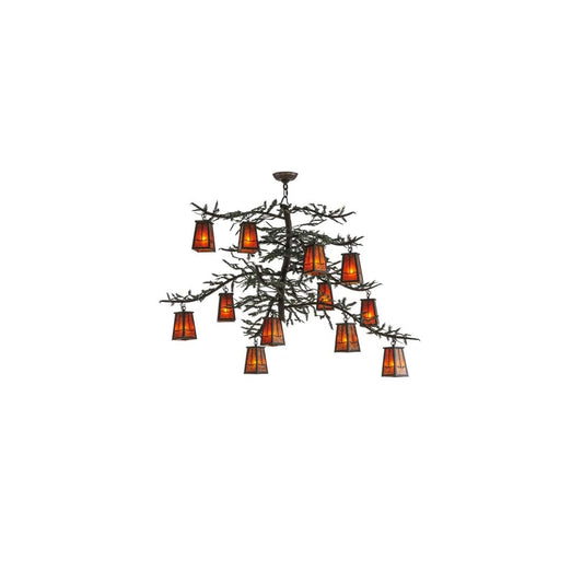 Pine Branch Valley View 12 Light 53" Wide Chandelier