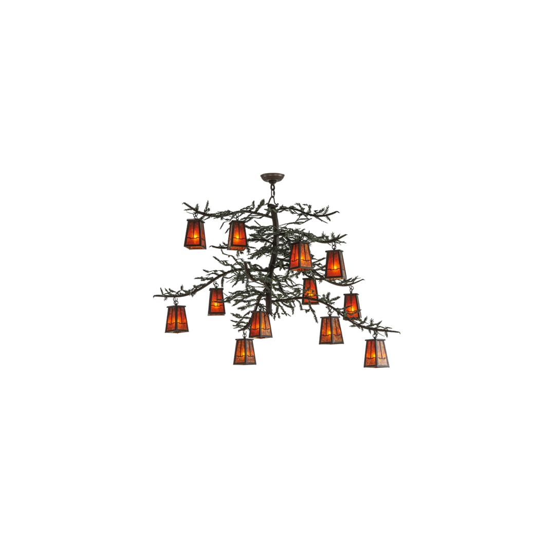 Pine Branch Valley View 12 Light 53" Wide Chandelier