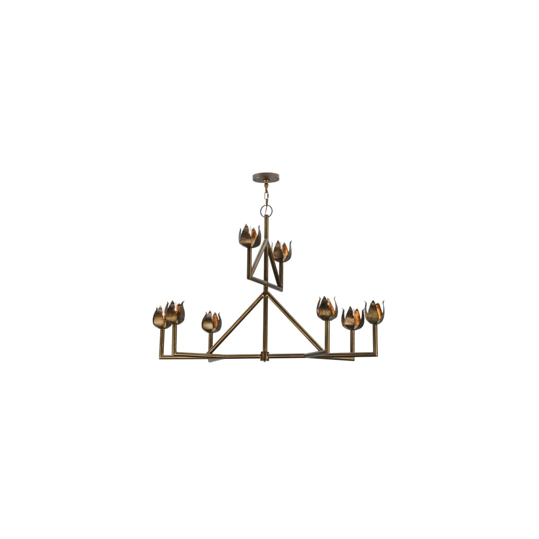 Long Tulip 8 Light 25" Wide Chandelier