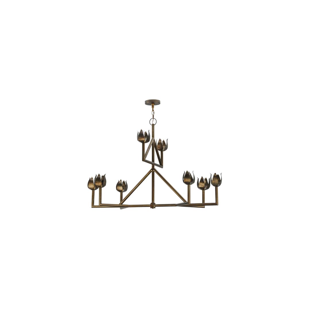 Long Tulip 8 Light 25" Wide Chandelier