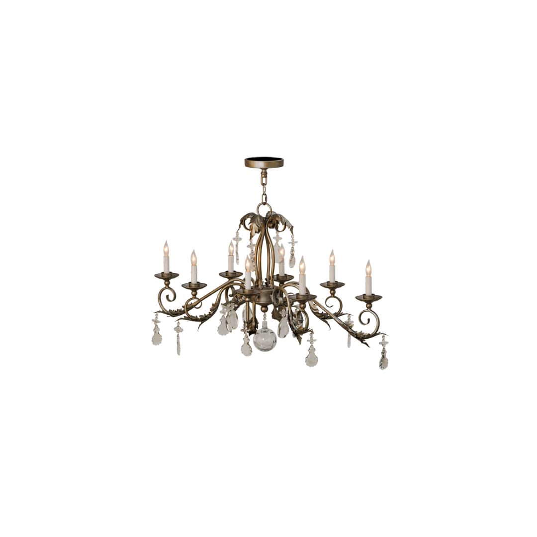 Long Windsor 8 Light 17" Wide Crystal Candle Style Chandelier