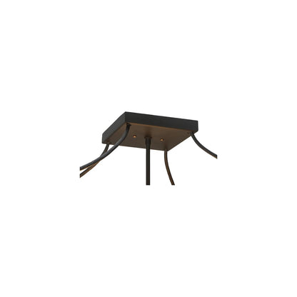 Pinecone Ridge 4 Light 37" Wide Semi-Flush Ceiling Fixture with Art Glass Shade - Oil Rubbed Bronze Finish