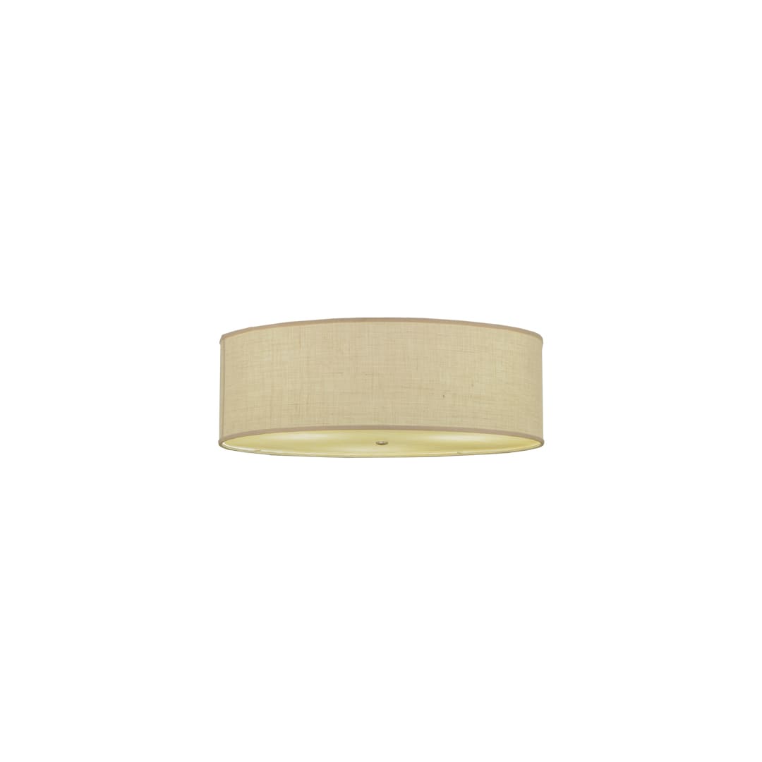 Cilindro 3 Light 36" Wide Semi-Flush Drum Ceiling Fixture with White Burlap Shade - Nickel Finish - GX24q-3 Bulb Base