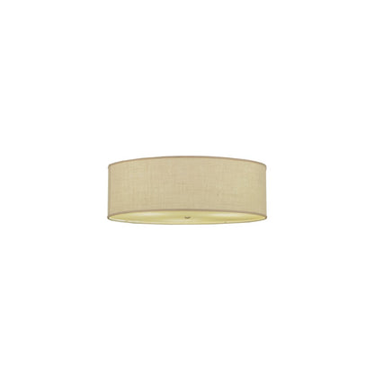 Cilindro 3 Light 36" Wide Semi-Flush Drum Ceiling Fixture with White Burlap Shade - Nickel Finish - GX24q-3 Bulb Base