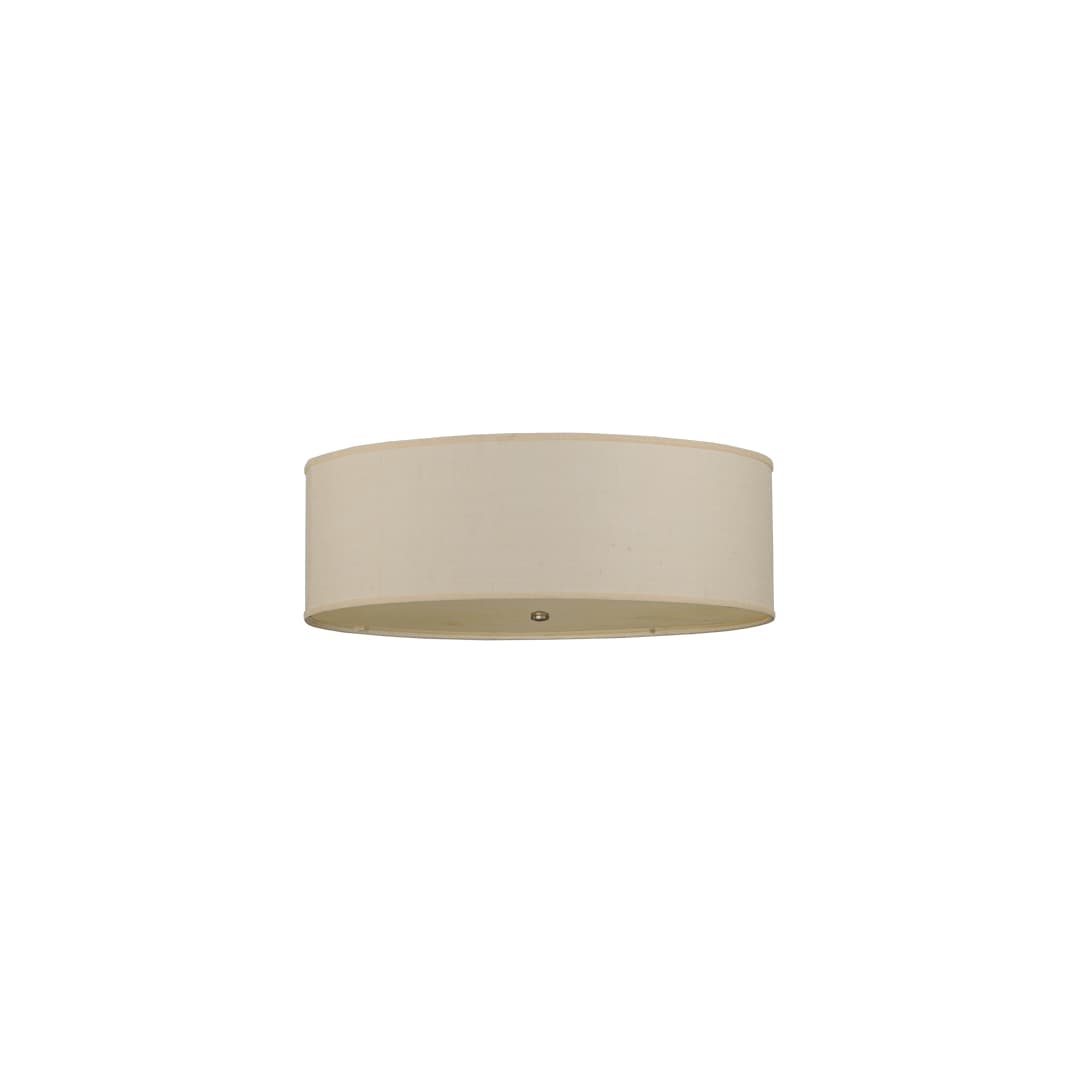 Cilindro 3 Light 36" Wide Semi-Flush Drum Ceiling Fixture with White Burlap Shade - Nickel Finish - GX24q-3 Bulb Base