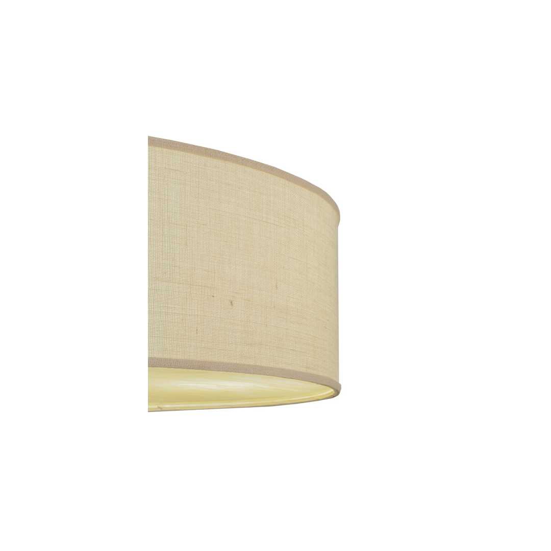 Cilindro 3 Light 36" Wide Semi-Flush Drum Ceiling Fixture with White Burlap Shade - Nickel Finish - GX24q-3 Bulb Base