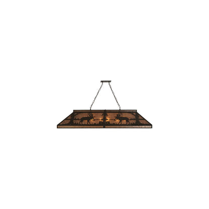 Moose at Lake 9 Light 18" Wide Linear Pendant