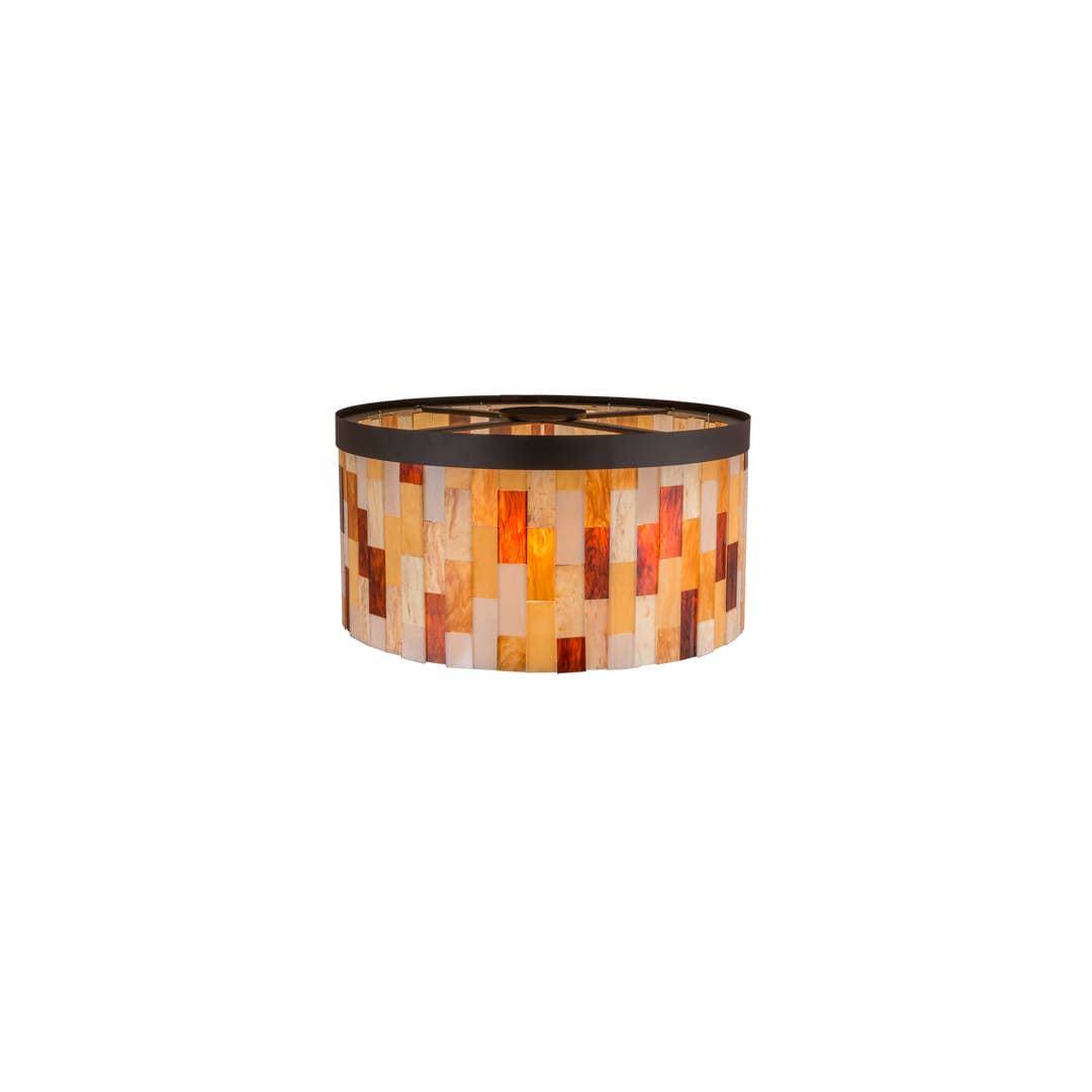 Cilindro Calico 6 Light 24" Tall Flush Mount Drum Ceiling Fixture - Oil Rubbed Bronze Finish