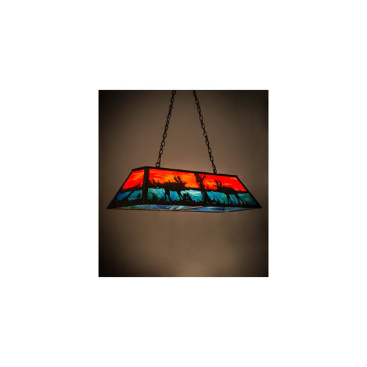 Moose at Lake 6 Light 17" Wide Linear Pendant