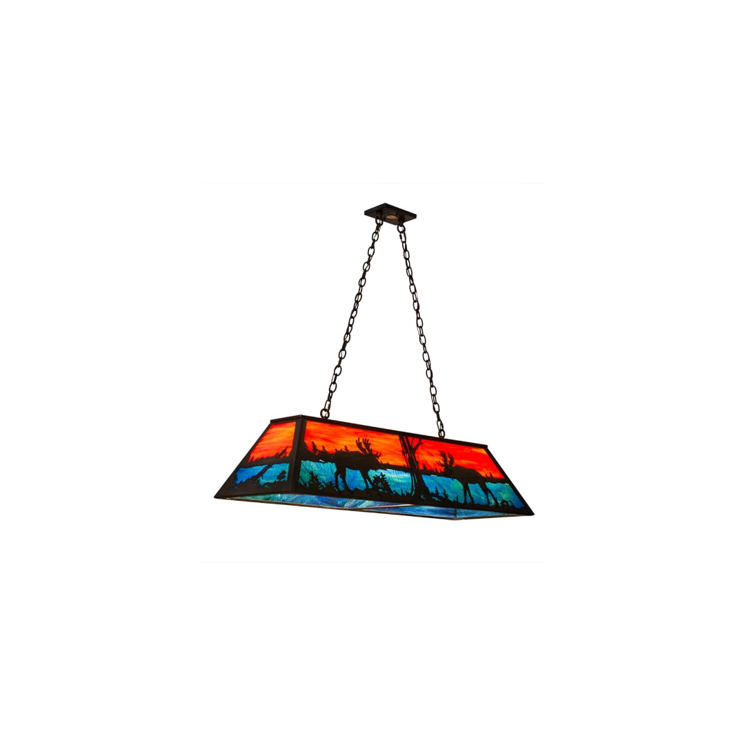 Moose at Lake 6 Light 17" Wide Linear Pendant