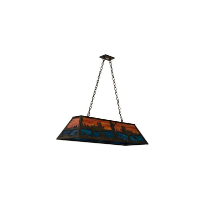 Moose at Lake 6 Light 17" Wide Linear Pendant