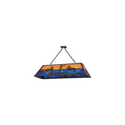 Moose at Lake 6 Light 17" Wide Linear Pendant