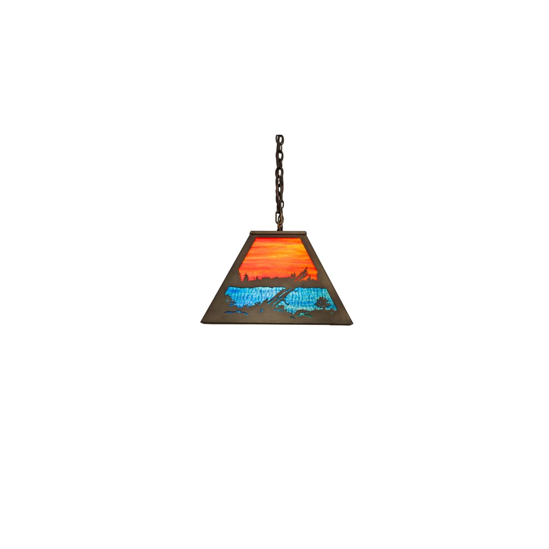 Moose at Lake 6 Light 17" Wide Linear Pendant