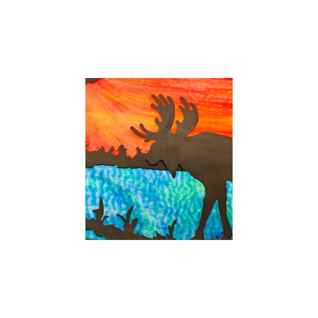 Moose at Lake 6 Light 17" Wide Linear Pendant