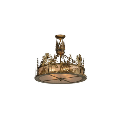 Quail Hunter with Dog 4 Light 24" Wide Pendant