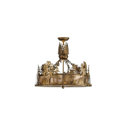 Quail Hunter with Dog 4 Light 24" Wide Pendant