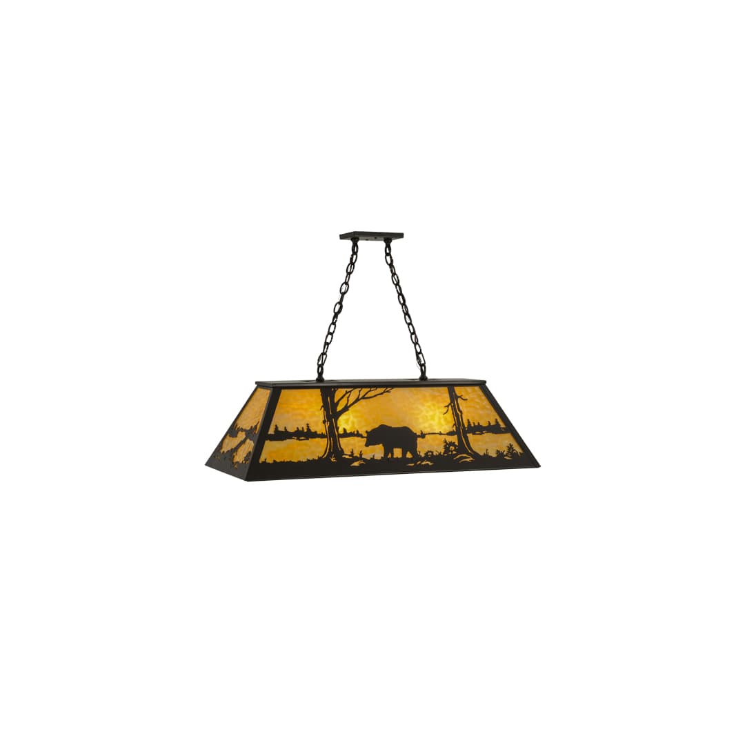 Bear at Lake 6 Light 17" Wide Linear Pendant