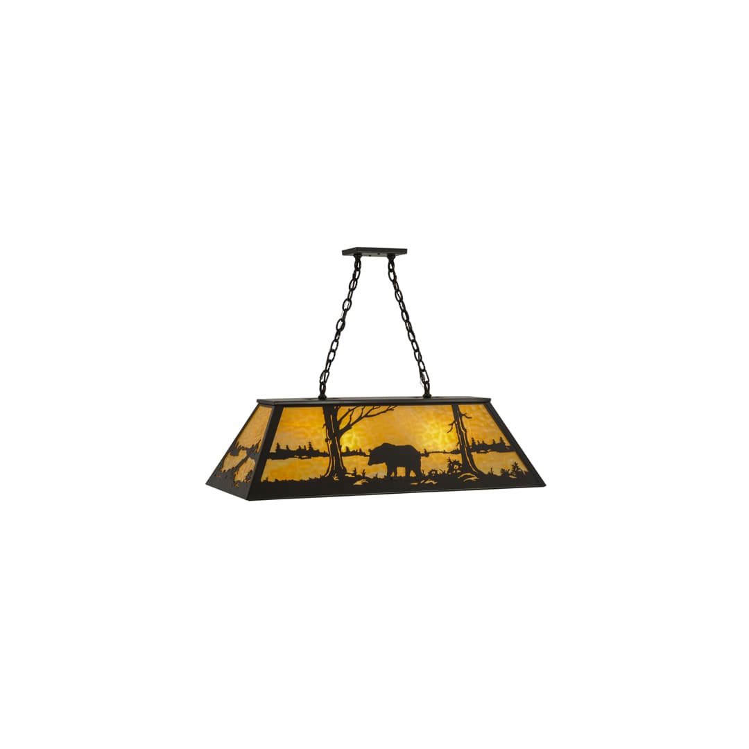 Bear at Lake 6 Light 17" Wide Linear Pendant