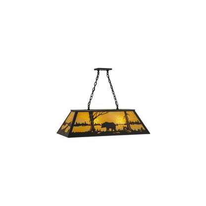 Bear at Lake 6 Light 17" Wide Linear Pendant