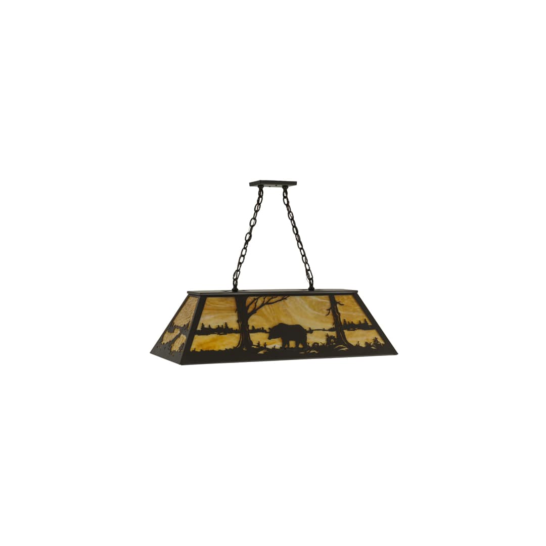 Bear at Lake 6 Light 17" Wide Linear Pendant